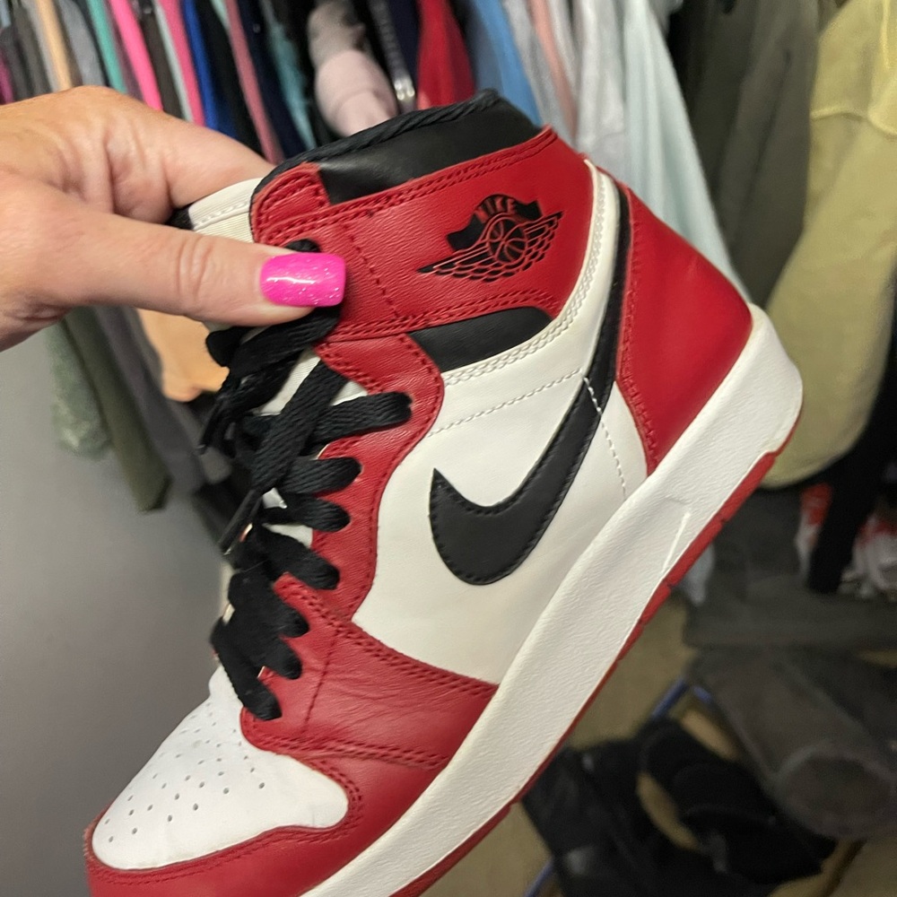 Nike Red and White High-Top Sneakers